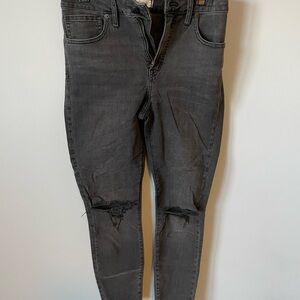 Madewell Black Skinny Jeans Distressed